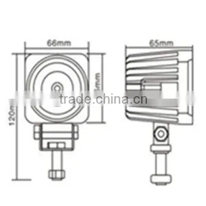 High Power 10w Led Work Light,12v Square Led Work Light for Motorcycle Offroad Car Truck thumbnail-3