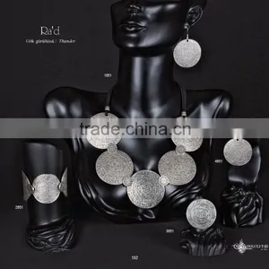 Ring Earring Bracelet Necklace Hellenic Turkish Ottoman Antique Ethnic Authentic Jewelry Set thumbnail-1
