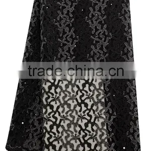 Chowleedee CL17-105 Royal Blue Tulle French Lace Fabric,top Quality French Lace Material for Dress thumbnail-2