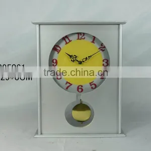 38cm H Antique Silver Wood Pendulum Table Clock thumbnail-1
