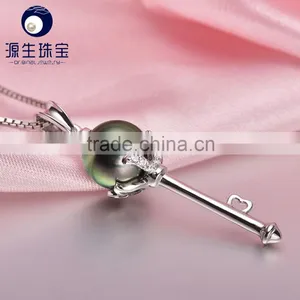 Wedding Jewelry 8--9mm Best Gift Black Tahitian Pearl Pendant thumbnail-1