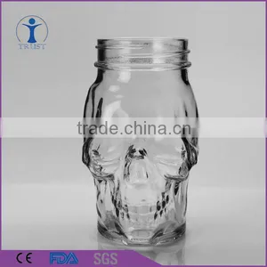 Machine Made Skull Mason Jar With Lid and Straw Quality Choice thumbnail-6