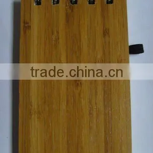 New Design Black Spiral Bamboo Notebook With Pen Loop thumbnail-1