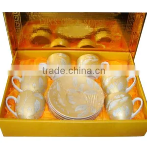 Elegant Golden Design 80cc Porcelain Coffee Cup With Gift Box Packing thumbnail-4