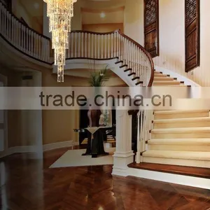 Gold LED Crystal Stair Long Chandeliers Light for Hotel thumbnail-5