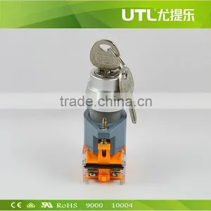 UTL Turn Button Switch With Key Dia22mm Self-Reset Self-Locking thumbnail-1