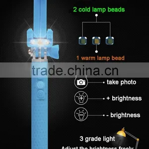Selfie Monopod LED Flash Smartphone Selfie Stick Supreme Mini Night Version LED Filling Light For Android Phone for IPhone thumbnail-6