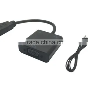 100% New HDM I to VGA With Audio and DC Jack HDM I Adapter for Computer/laptop thumbnail-2
