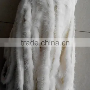 China Wholesale Dye Mink Fur Strip / Fur Collar / Real White Mink Fur Trimming thumbnail-1