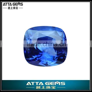Men Square Princess Cut Created Blue Sapphire thumbnail-1