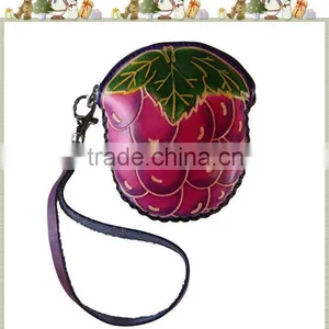 Genuine Leather Grapes Coin Purse thumbnail-1