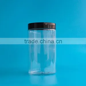 China Wholesale 12 oz 360 ml Clear Cylinder Wide Mouth Plastic PET Cream Jars thumbnail-2