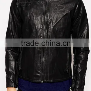 Mens Faux Leather Biker Jacket thumbnail-3
