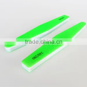 High Quality Custom Neon Green Sponge Nail Polish Buffer Double Sides Buffer Nail Shining File Buffer Factory thumbnail-2