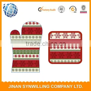Kitchen Oven Gloves and Potholders Christmas Snowman Tree Bell Styles Oven Mitt and Mat for Christmas Gifts and Decorations thumbnail-4