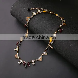 Cheap Wholesale Jewelry 2016 Latest Design Vintage Crystal Necklace for Women thumbnail-4