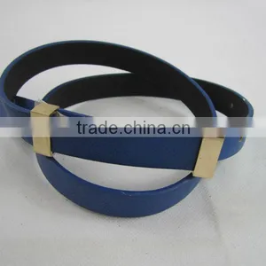 Blue Cheap Skinny PU Leather Ladies Belts thumbnail-1