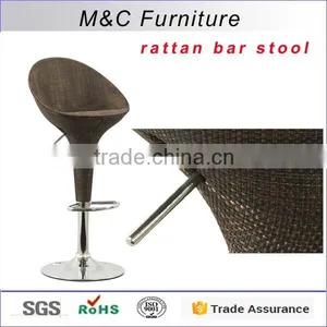High Quality Modern Rattan Material Swivel Bar High Chair thumbnail-1