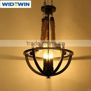 American Country Style Metal Hemp Rope Chandelier thumbnail-1