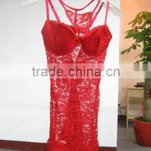 Red Color High Quality Wholesale 2016 Plus Size Sexy Lace Transparent Nightwear for Women thumbnail-1