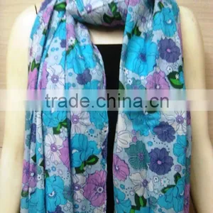 Cotton Flower Printed Scarfs/Scarves Design 2013 thumbnail-1