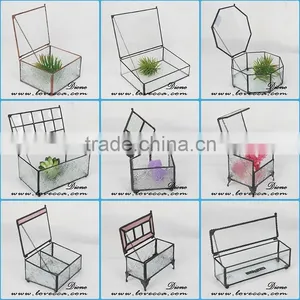 Glass Brass Storage OrLiving Home DecorationDisplay Case for Glass Jewelry Box thumbnail-1