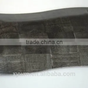 Black Woven Wooden Serving Tray and Plate thumbnail-1