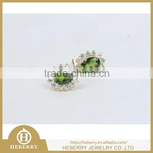 Stud Crystal Earring Double Side in Diopside Jewelry for VIP Customer thumbnail-4