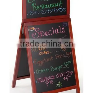 18 x 26 A-frame Chalkboard, Black Wet Erase Surface, With Header, 2 Sided - Cherry(AF-B-143) thumbnail-1