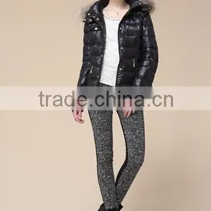 Lady's New Design Down Jacket Short Style With Real Fur Hood Dark New Arrival Down Jacket/Women Jacket/Duck Down Jacket thumbnail-3