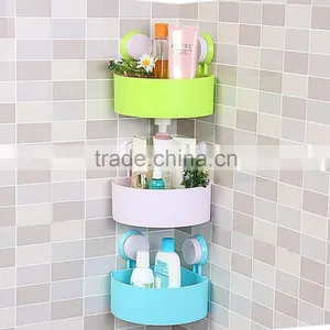 Bathroom Kitchen Storage Organize Shelf Rack Triangle Shower Corner Caddy Basket With Wall Mounted Suction Cup thumbnail-1