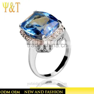 Jingli Jewelry Blue Gemstone Silver Jewelry Wedding Ring (YJ-830) thumbnail-1