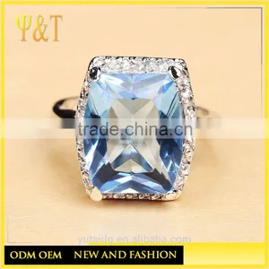 Jingli Jewelry Blue Gemstone Silver Jewelry Wedding Ring (YJ-830) thumbnail-3