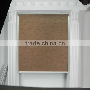 Brown Roller Blinds With Aluminum Top Rail thumbnail-1