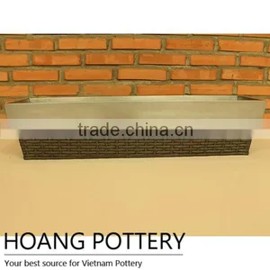 High Quality Long Wicker Flower Planter Wholesale thumbnail-1