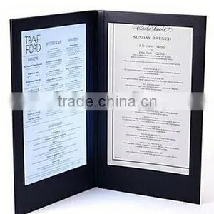 Leather Cover Led Lighting Restaurant Bar Used Hardcover Menu Printing thumbnail-2