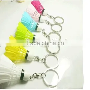 Colorful Real Feather Badminton Key /ring Chain, Cheap Price Promotion Badminton Keychain thumbnail-6