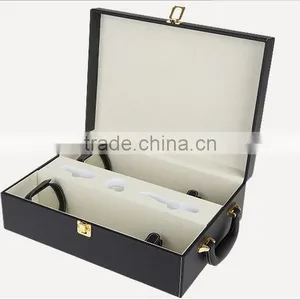 Chinese Factories Wholesale Custom Red Wine Champagne Boxes, Black Beautiful Gift Box thumbnail-3