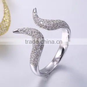 Silver Diamond Wedding Ring Silver Ear Ring thumbnail-6
