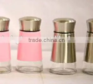 Wholesale Glass Spice Jar With Metal Coating Pepper Salt thumbnail-1