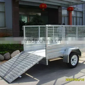 High Quality 7x4ft Hot Dipped Galvanized Caged Ramp Box Trailer thumbnail-1