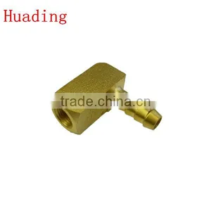 NPT, BSP Pneumatic Brass L-type Brass Connector,female Threaded Connection With Sleeve for Hose Barb thumbnail-1