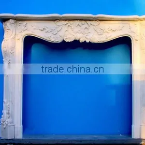 Cheap Modern White Marble Fireplace Mantel thumbnail-2