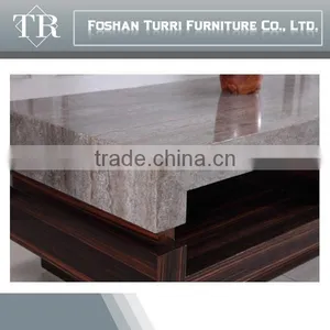 Modern Marble Top Wooden Center Table for Living Room Furniture thumbnail-3