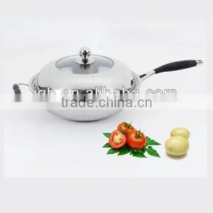 Fully Polished 3-ply Capsuled Bottom Industrial Wok thumbnail-1