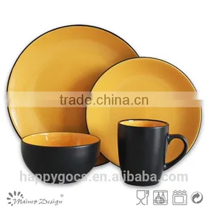 16pcs Dinnerware Set Manufacturer Two Tone Black Blue thumbnail-6