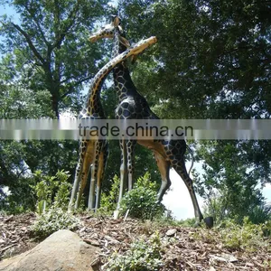 Bronze Foundry Outdoor Animal Metal Bronze Large Brass Giraffe Statue thumbnail-1