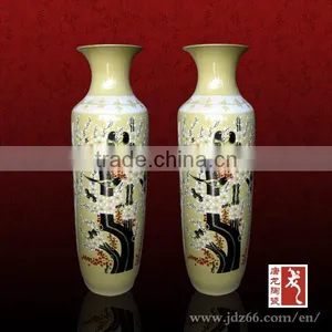 Jingdezhen Large Yellow Decorative Floor Ceramic Vase thumbnail-1