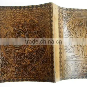Indian Super Fine Handmade Vintage Embossed Tree of Life Design Leather Notebook thumbnail-4