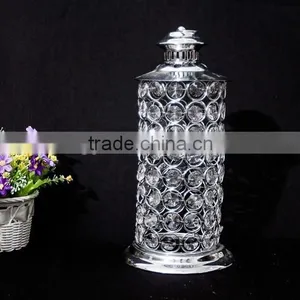 Latest Design Metal and Acrylic Bead Hurricane Lamp With LED Candle Stand thumbnail-1